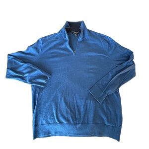 Banana Republic XL Blue 1/4 Zip Sweater Pima Cotton Cashmere Pullover